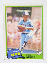 Phil Niekro 1981 Topps #387 Atlanta Braves MLB Baseball Card - £0.77 GBP