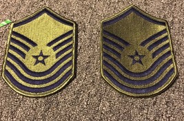 1 PAIR 2 PATCHES 1976-1993 USAF Air Force Rank Patch SENIOR MASTER SERGE... - $17.99