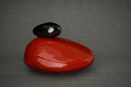 Handmade Cremation Urn for Ashes &quot;Stone&quot; - Large | Red | Ceramic - $400.00+