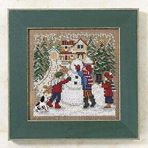 DIY Mill Hill Snow Day Christmas Bead Counted Cross Stitch Kit - £16.78 GBP