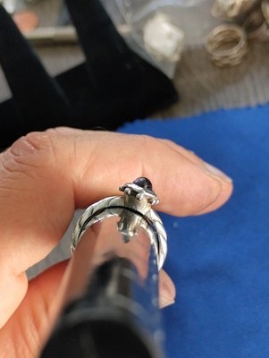 925 Sterling Silver Twisted Band Amethyst Ring Size 7 Free Shipping Item image 6