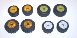 8 Used LEGO Wheels 18 x 14 with Holes on Both Sides Car Vehicle 55981 - 30391 - £7.95 GBP