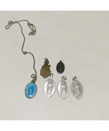 Vintage Catholic medallion pendant charm lot Saint Dymphna Teresa Mother... - $24.70