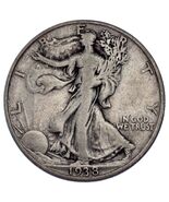 1938-D 50C Walking Liberty Half Dollar Fine Condition, Natural Color Nic... - €78,08 EUR