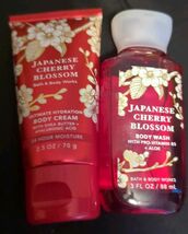 2pc JAPANESE CHERRY BLOSSOM Body Wash/Cream BATH &amp; BODY WORKS Travel Set - $16.69