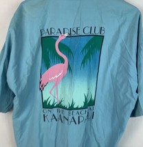 Vintage Crazy Shirts Hawaii Hawaiian Button Shirt Blue Beach XL USA 80s 90s - £27.53 GBP