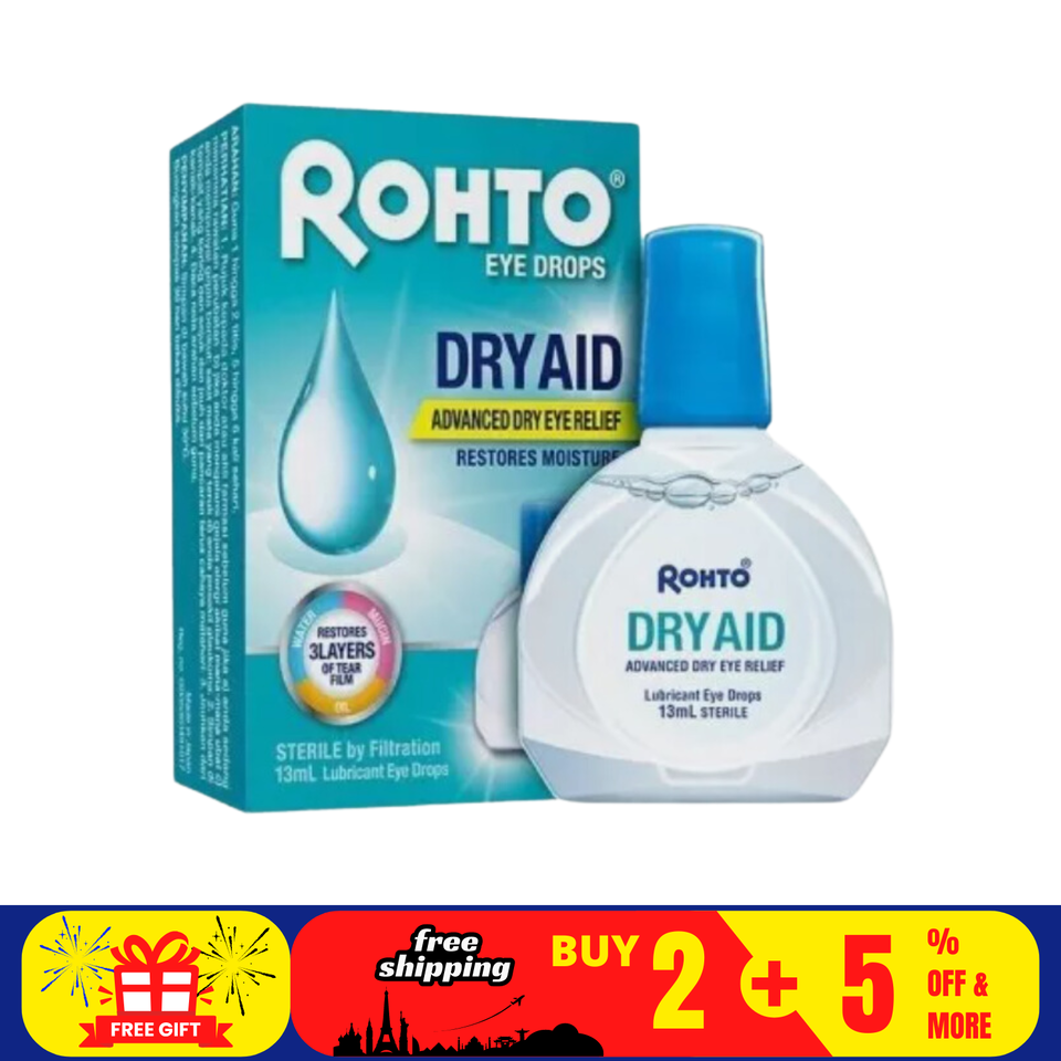 New ROHTO DRY AID ADVANCED DRY EYE RELIEF EYE DROPS 13ML FREE SHIPPING - $23.91