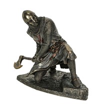 Bronze Finish Kneeling Templar Knight Wielding Battle Axe Statue - £62.57 GBP
