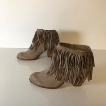 Not Rated Ankle Boots Womens 8 Tan Fringe Chain Booties Shoes - £23.55 GBP