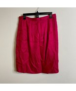 Unbranded Fushia Pink Womens Skirt 100 % Silk Lined Zip Elastic Waist Si... - $16.73