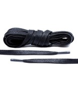 63&quot; = 160cm BLACK flat waXed boot laces for 6  7  eyelets boots shoes 1/... - £18.77 GBP
