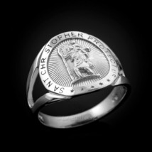 925 Sterling Silver Saint Christopher Medallion Ring - £23.59 GBP