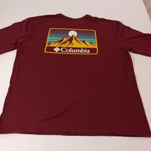 Columbia Men's Burgundy Cotton Long Sleeve Crewneck Graphic T-Shirt Size 2XL image 11