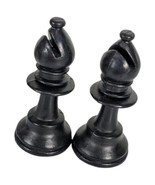 Black Chess Bishops Staunton Felt Bottom Plastic Replacement Pieces - $17.82