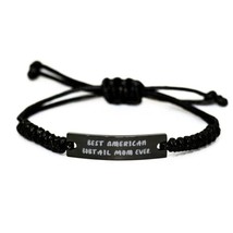 Best American Bobtail Mom Ever. American Bobtail Cat Black Rope Bracelet, Love A - £16.99 GBP