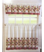 Living Colors ~ 3-PC Cafe Tier &amp; Valance Set &quot;Wine Tasting&quot; - $326.75 MXN