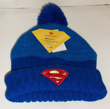 Nwt Dc Comics Superman Royal Blue Knit B EAN Ie Hat Osfa - £14.60 GBP