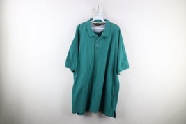 Vintage 90s Eddie Bauer Mens 2XLT Faded Heavyweight Collared Polo Shirt Teal - £31.10 GBP