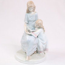 Meico Inc. Fine Porcelain Figurine Of A Mother Reading A Book To Her Daughter - £13.27 GBP