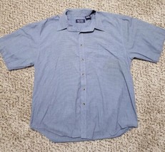 Puritian Grey Stripe Button Down Wrinkle Reistant Short Sleeve Shirt Men... - £10.98 GBP