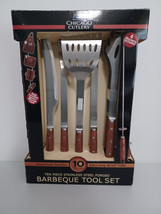 Chicago Cutlery Ten Piece Stainless Steel Forged Barbeque Tool Set NEW - £115.59 GBP