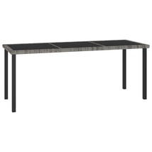 Patio Dining Table Gray 70.9&quot;x27.6&quot;x28.7&quot; Poly Rattan - $5,745.52 MXN