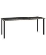 Patio Dining Table Gray 70.9&quot;x27.6&quot;x28.7&quot; Poly Rattan - $432.49 CAD
