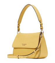 Kate Spade Hudson Medium Flap Convertbl Handbag Mullein Yellow Leather C... - £166.24 GBP