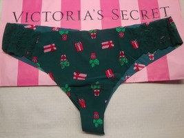 New Victoria&#39;s Secret Pink No Show Thong Dark Garden Plant Christmas Presents Xl - £10.32 GBP