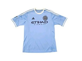 New York City FC 2015/2016 MLS Home Blue Soccer Adidas Jersey Men&#39;s Sz L - £22.53 GBP