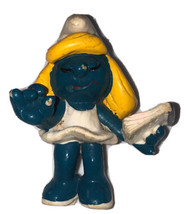Smurfs Secretary Smurfette Smurf Vintage PVC 80s Peyo Figure (Missing Pe... - $46.75 MXN