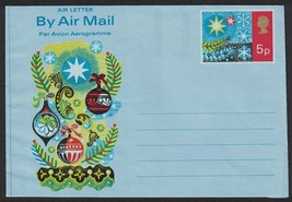 GREAT BRITAIN Air Mail Letter / Aerogramme - 5P, Unused, Christmas &quot;A&quot; X3 - $2.96