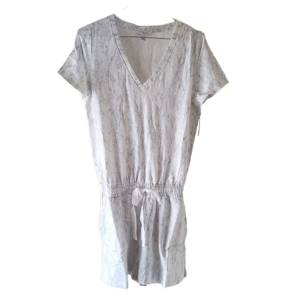 Primary image for New Daily Ritual White & Light Gray Pattern Soft Short Sleeve Romper