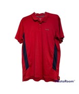 Reebok Mens Red Blue 3-Button Short Sleeve Golf Polo Shirt Size Large - $9.49