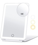 Rechargeable Makeup Mirror 3 Color Lighting 80 LEDs w a 10X Magnifyer Mi... - €24,05 EUR