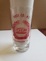 1923-1973 Hose Co. #3 50th Anniversary Wallington, N.J. Glass Tumbler - £6.25 GBP
