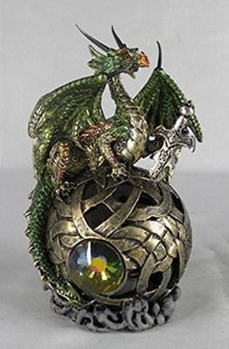 Green Dragon with LED Lighted Globe 6" - $32.18