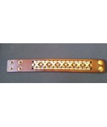 Brown Leather 1.5 Inch Wide Bracelet with X Design. Be a Rockstar Adjust... - £10.86 GBP+