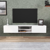 Otranto Floating TV Stand &amp; Media Console for TVs up to 80&quot; - White Color - £195.87 GBP