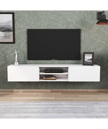 Otranto Floating TV Stand &amp; Media Console for TVs up to 80&quot; - White Color - £194.78 GBP