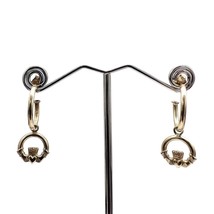 Trifari Pierced Earrings Drop Gold Tone Claddagh NIP - £17.38 GBP