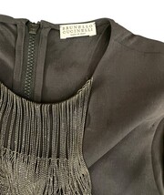 Brunello Cucinelli Silk Beaded Sleeveless Top Sz S Made in Italy Eggplant Purple image 3