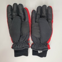 Kombi Unisex Medium Black &amp; Red Ski Snow Winter Insulated Gloves Leather Palms - £9.71 GBP