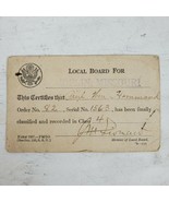 Antique 1918 Form 1007 PMGO War Department Joplin Missouri Military Card - $30.86