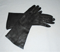 Gant Jonquet Lavable France Black Kid Leather Womens Gloves Size 6 1/2 - £19.54 GBP