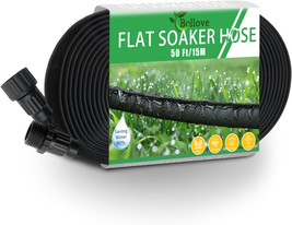 Flat Soaker Hose 50Ft, Heavy Duty Double Layer Design, Drip Irrigation Hose Save - £21.96 GBP