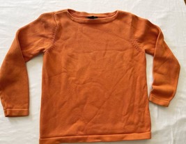 Lauren Ralph Sweater Womens Large Orange Knit Pullover Scoop Cotton - £15.33 GBP