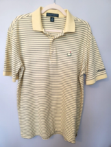 Mens Masters Collection Polo Golf Shirt Yellow Black Stripe Size Medium - £16.61 GBP