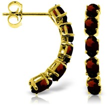 2.50 Carat 14K Solid Yellow Gold Natural Garnet Gemstone Elegant Stud Earrings - £302.09 GBP