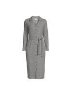 Time and Tru Button Front Knit Midi Dress with Long Sleeves Gray Size 18-XL - $21.77